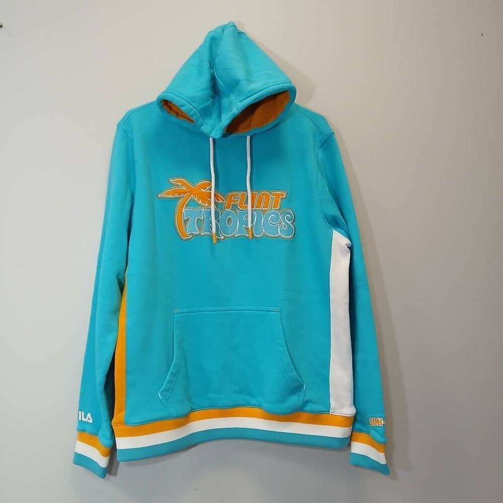 Fila semi pro mens flint tropics large hoodie sweatshirt  blue yellow